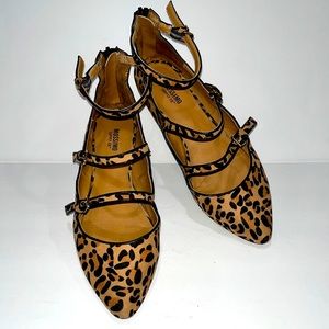 Leopard triple strap flats size 6